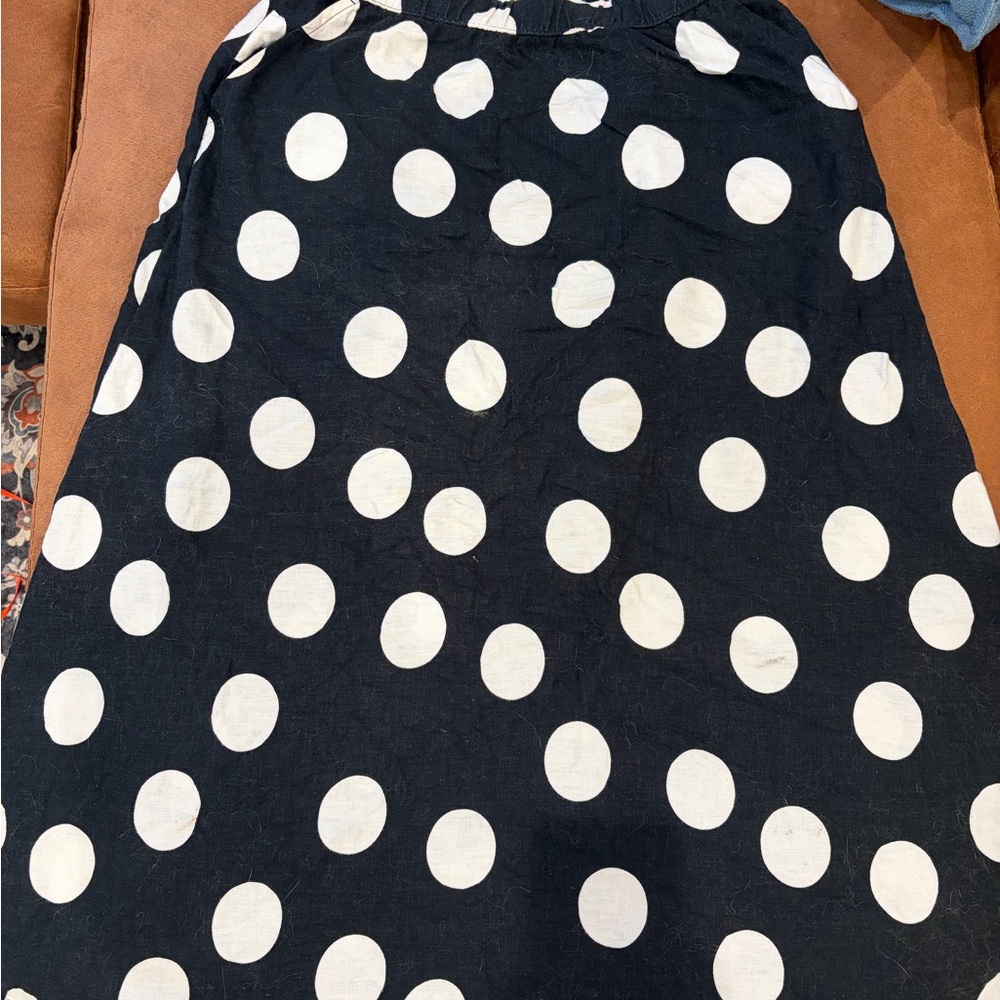 Polka Dot A-Line Skirt in Black and White
